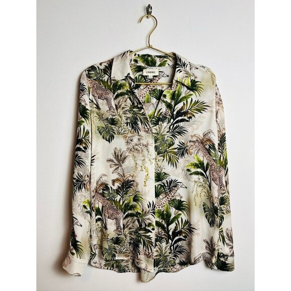l'agence silk blouse xs Antique White Safari 100 % Silk Long sleeve Button Down - Picture 1 of 10